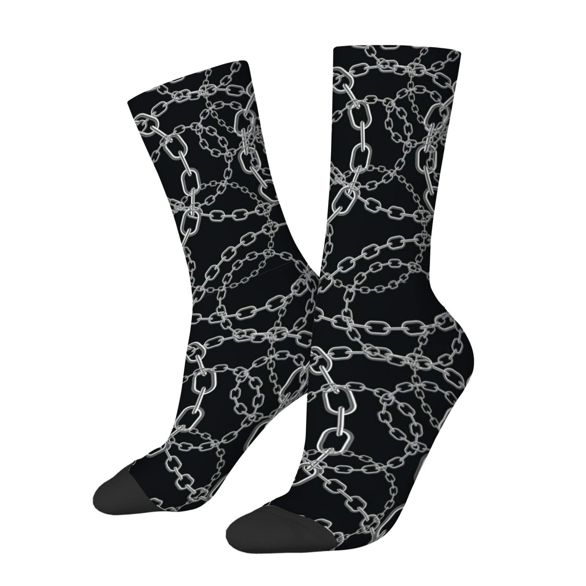 Quirky Street Fashion - Fun Novel Chain Print Men's Mid-calf