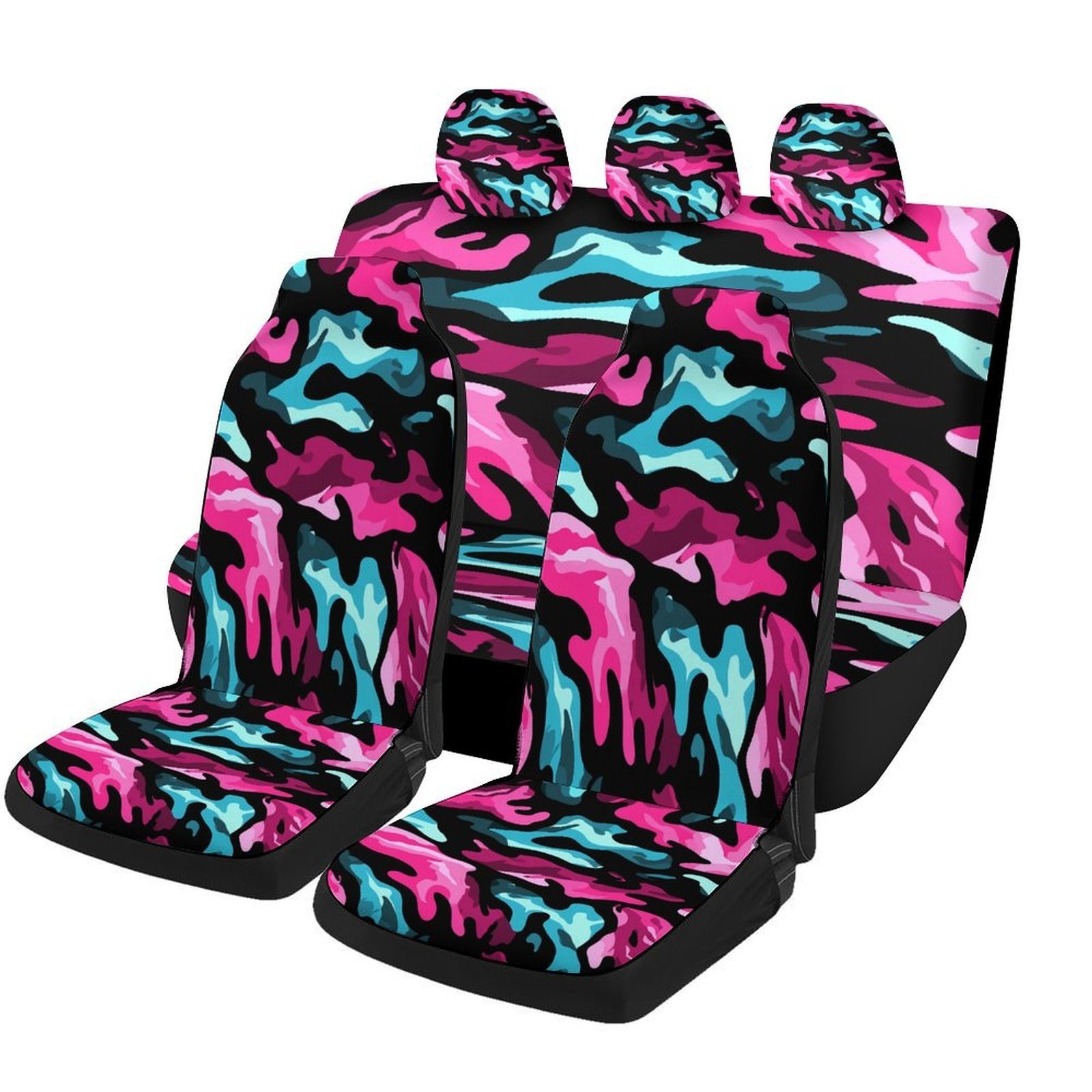 Camo Pattern Set - Colorful Camo Pattern Designed Car Seat