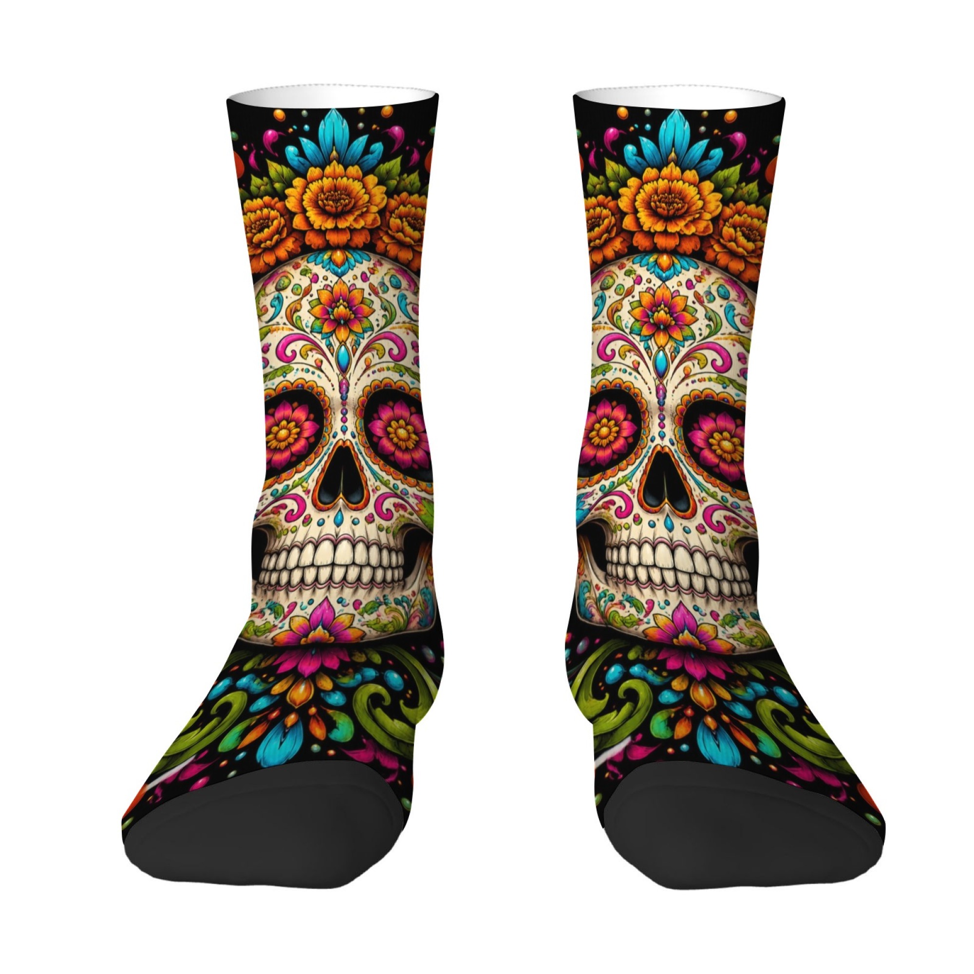 Quirky Street Fashion - Fun and Novel Floral Skull Print