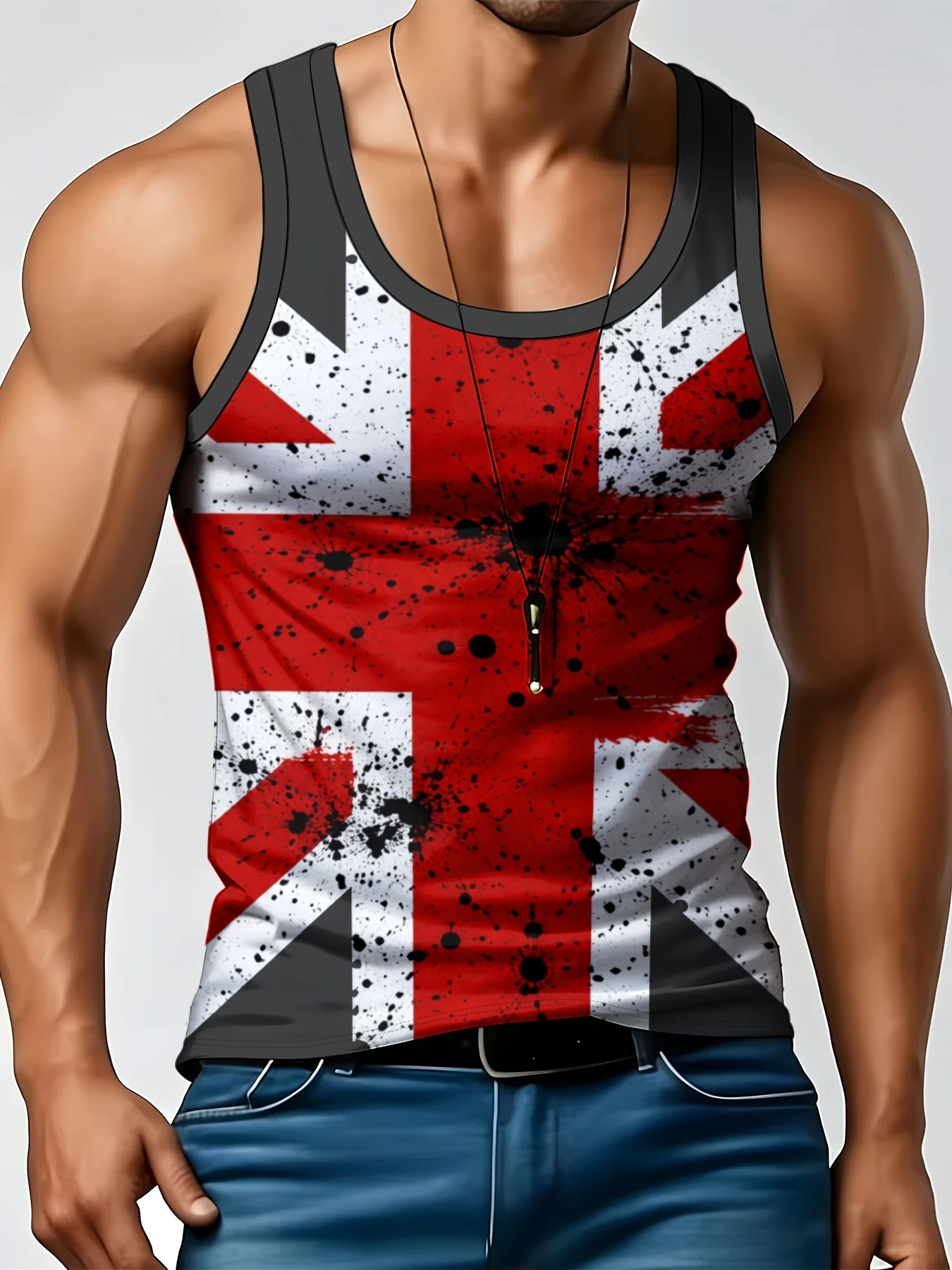 Street Fashion Uk - Vintage Splash Ink UK Print Men