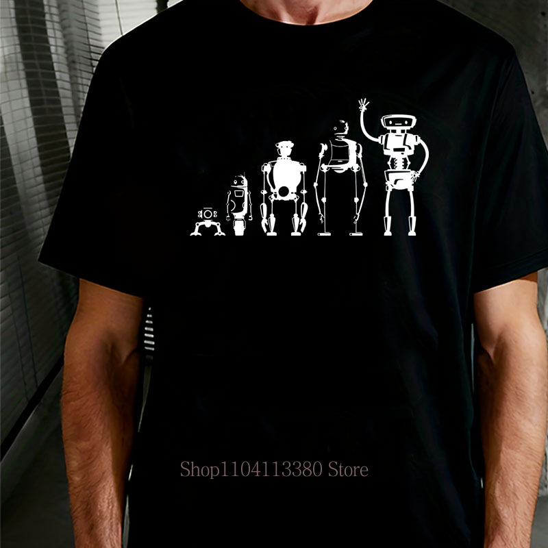 Street Fashion Evolution - Robot Evolution Graphic Print T-shirts Men