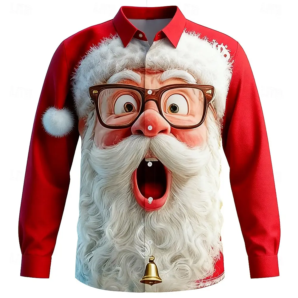 Street Fashion Fall 2025 - Christmas Men's 3D Graphic Long Sleeve,Street
