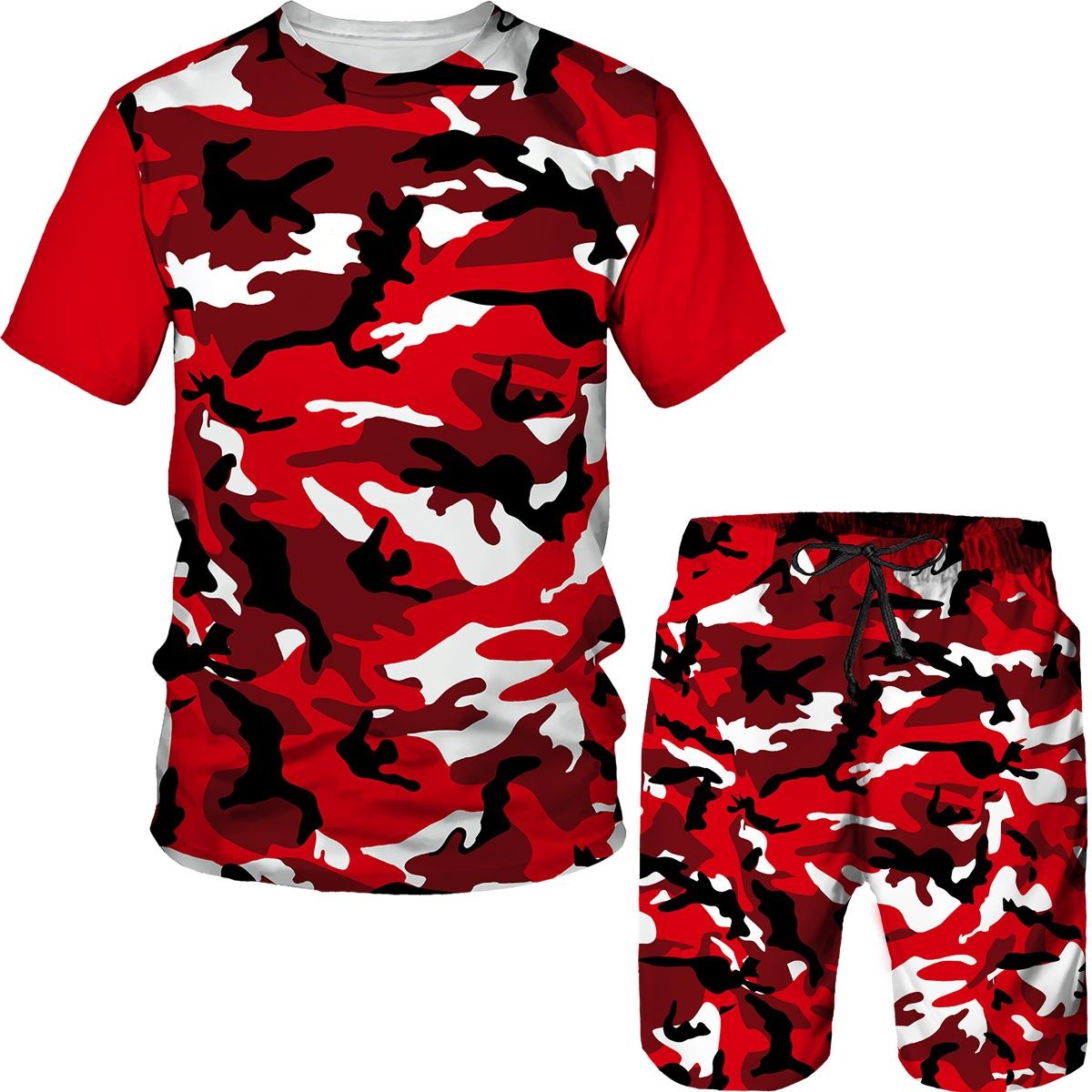 Camo Pattern Set - Men's Camouflage T-shirts Shorts 2-Piece Sets