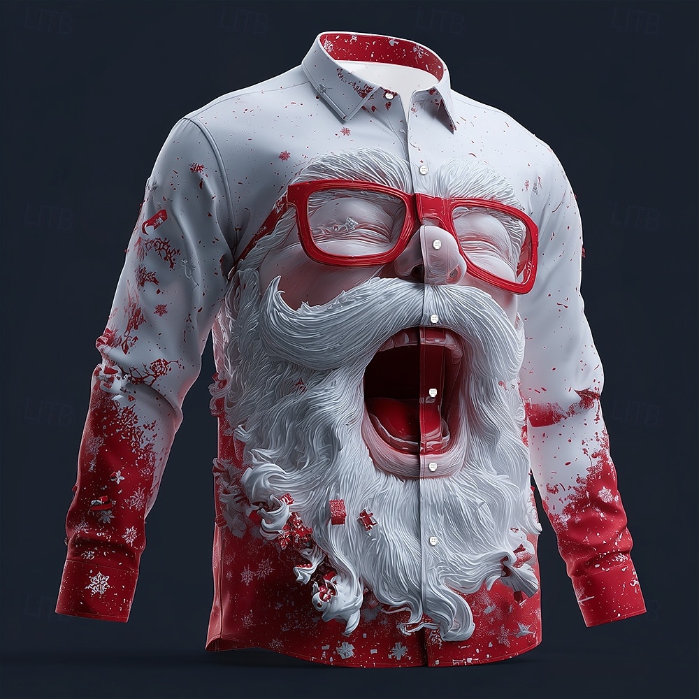 Street Fashion Fall 2025 - Christmas Men's 3D Graphic Long Sleeve,Street