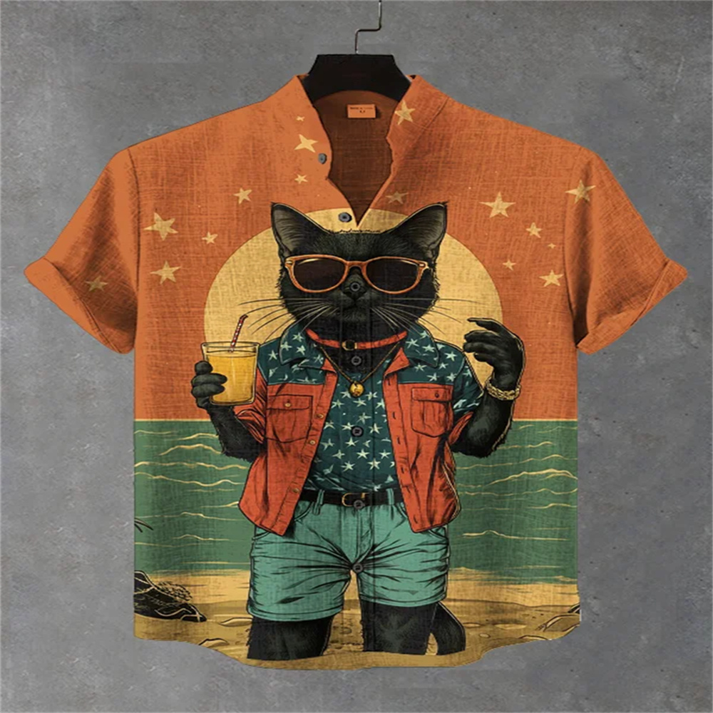 Quirky Street Fashion - Men's street style short-sleeved shirt, quirky