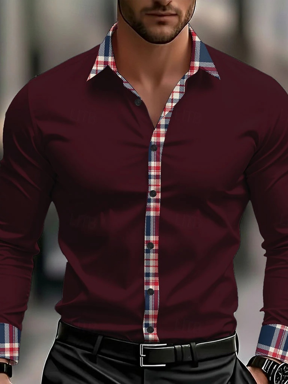 Men's Business Casual Long Sle - Street Fashion Events ulasan dan harga
