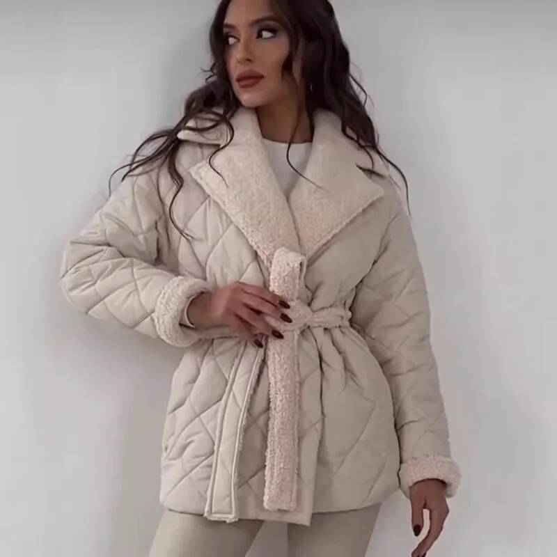Elegant Quilted With Faux Fur  - Street Fashion Fall 2025 ulasan dan harga