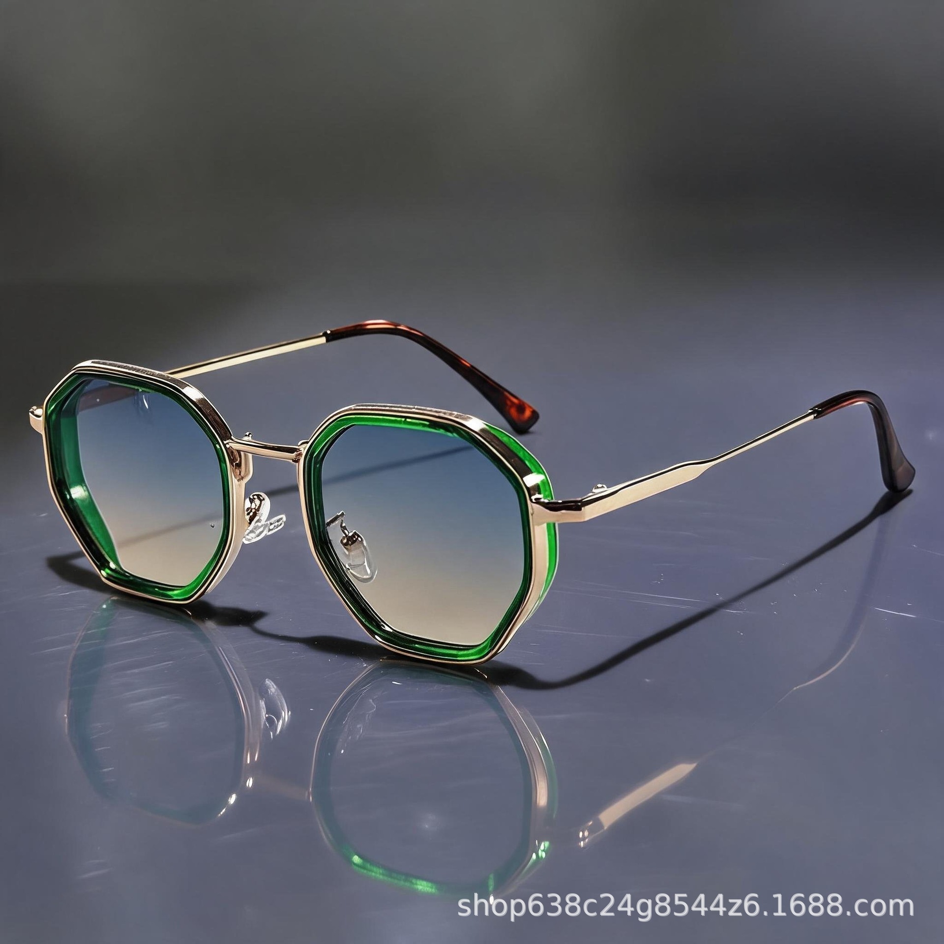 Metal Polygon Retro Sunglasses - Italy Fashion Street ulasan dan harga