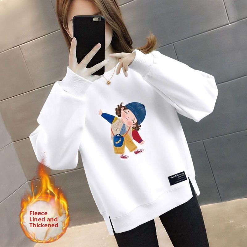 Thickened Fleece Oversize Loos - Oversized Crewneck Fleece ulasan dan harga