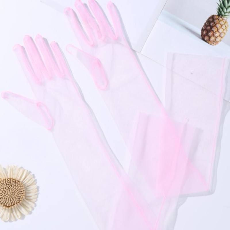 55CM 70CM Sexy Thin Hollow Tra - Street Fashion Gloves ulasan dan harga