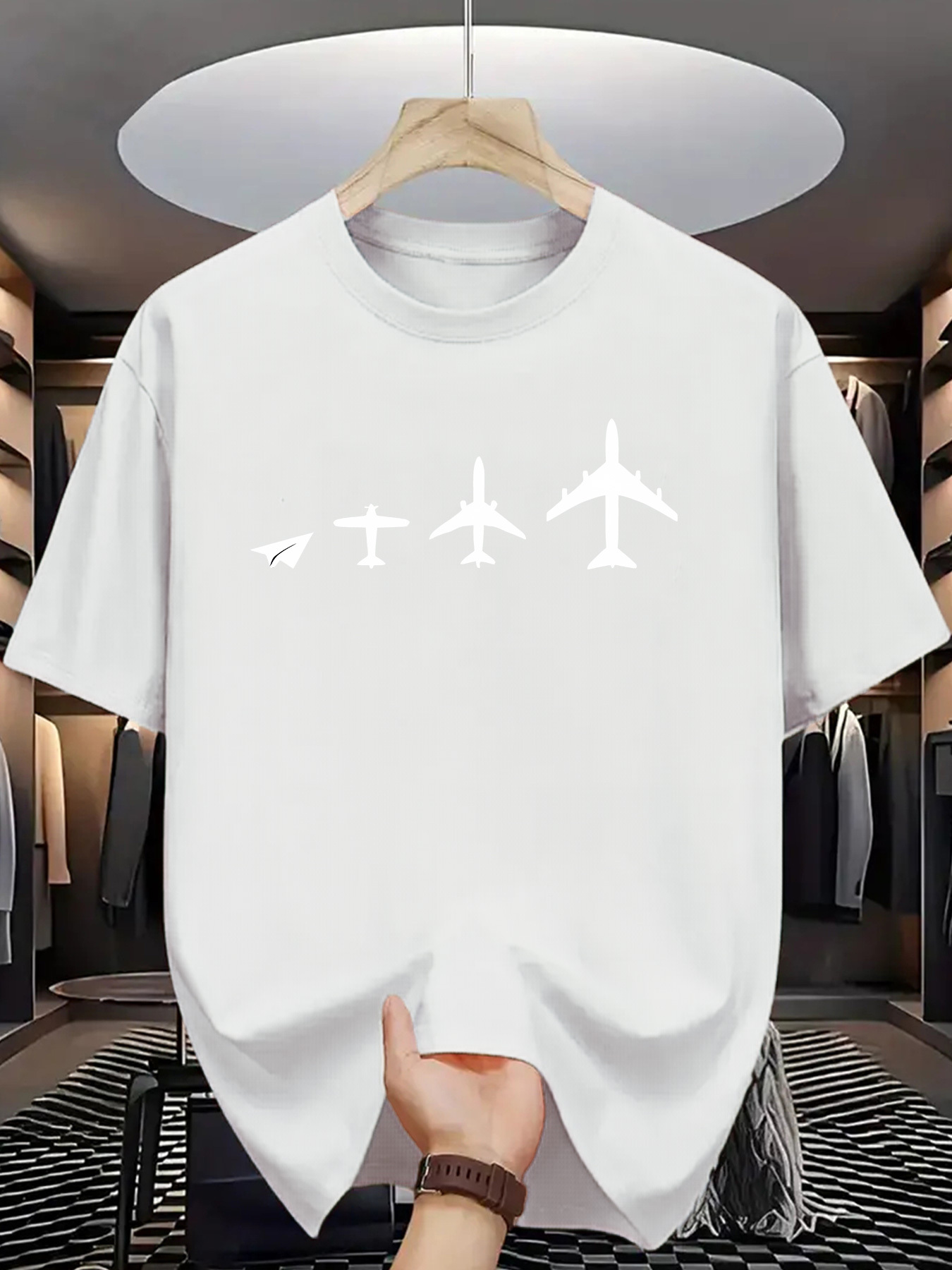 Plane Evolution Print Men Shor - Street Fashion Evolution ulasan dan harga
