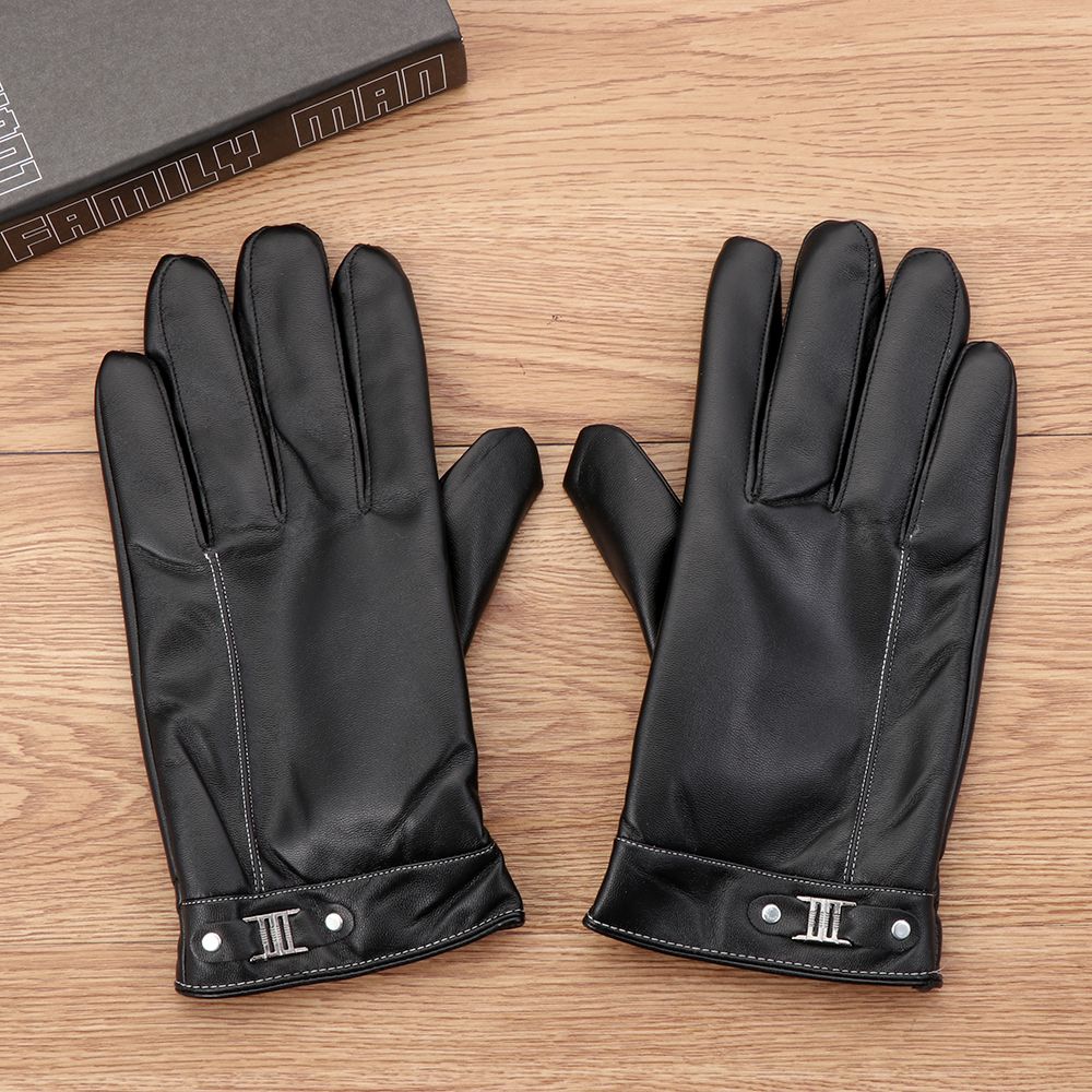 Men's Fleece Thermal Leather G - Street Fashion Gloves ulasan dan harga