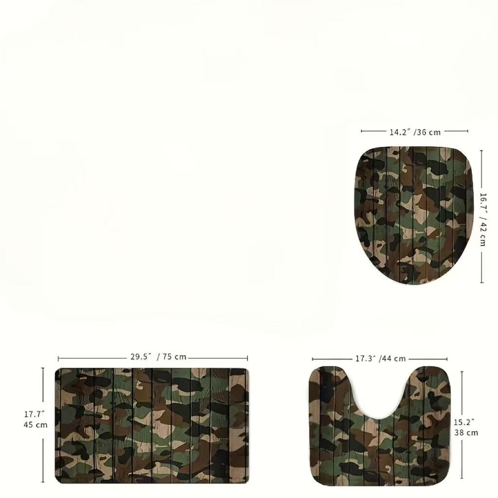 Camouflage Wood Grain Bathroom - Camo Pattern Set ulasan dan harga