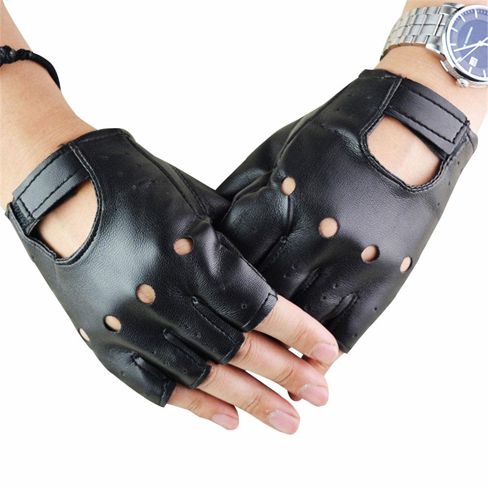 Punk Gloves Men Half Finger Pu - Street Fashion Gloves ulasan dan harga