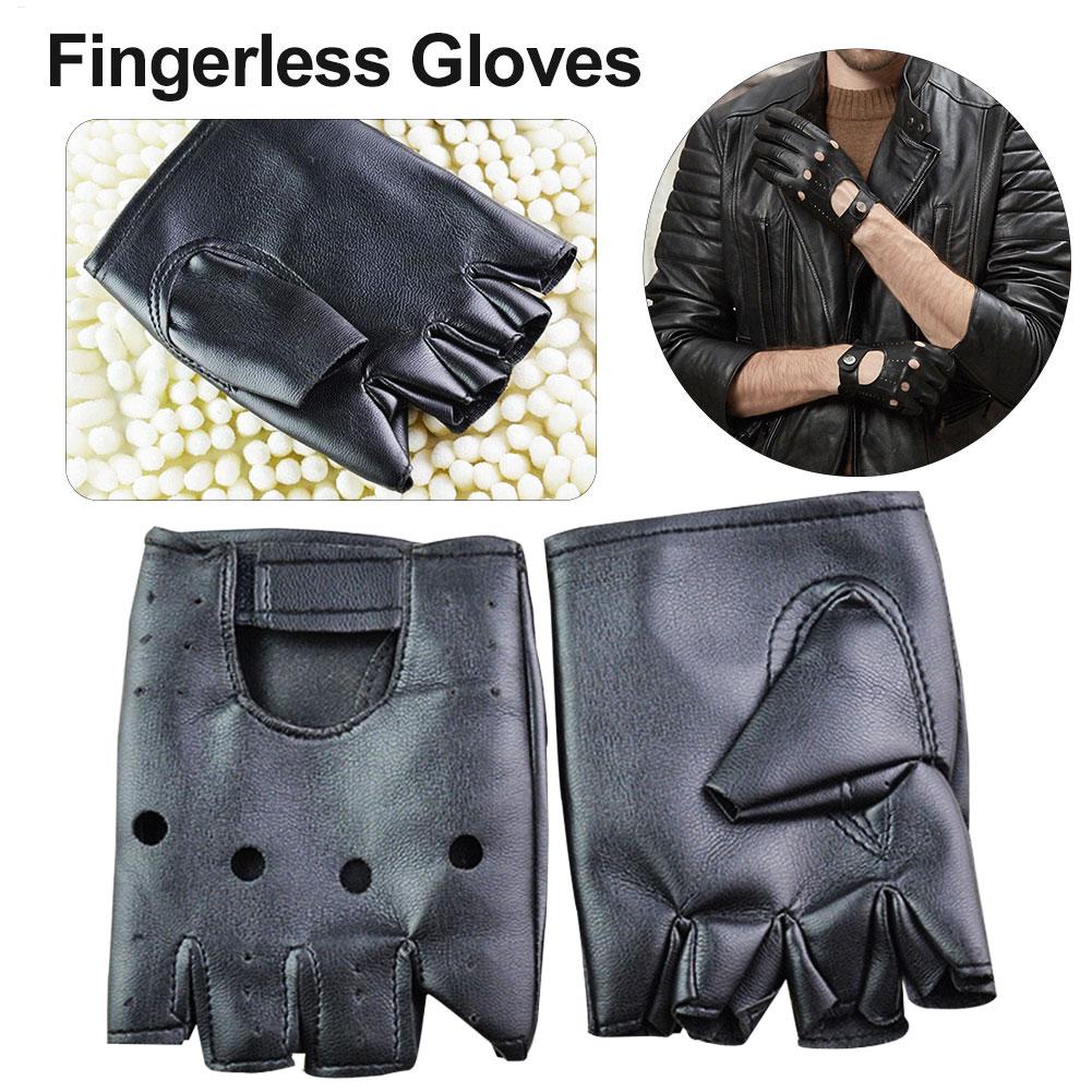 Punk Gloves Men Half Finger Pu - Street Fashion Gloves ulasan dan harga