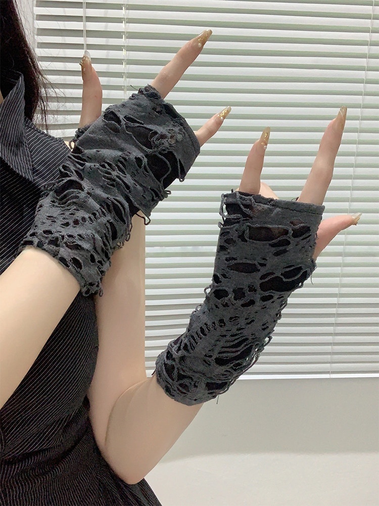 Yueqiu Girl Alt Fashion Ripped - Street Fashion Gloves ulasan dan harga