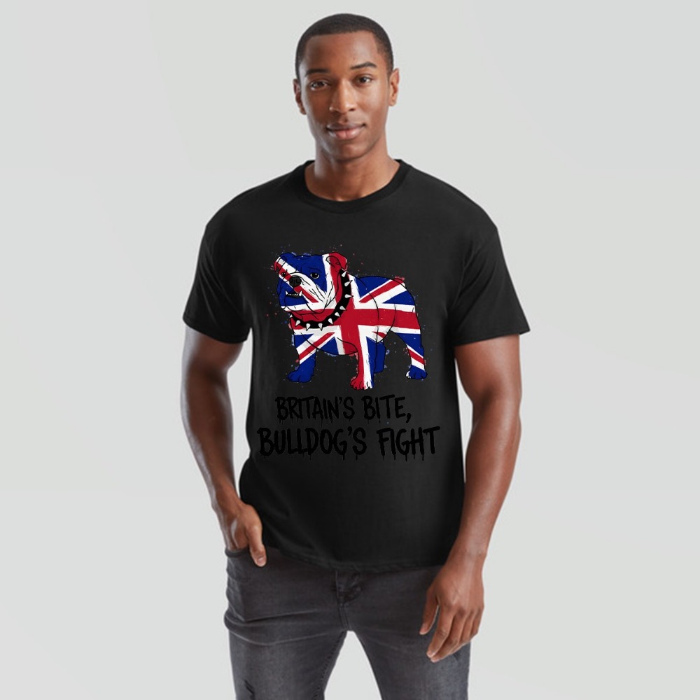 Union Jack Bulldog T-Shirt Bri - Street Fashion Uk ulasan dan harga