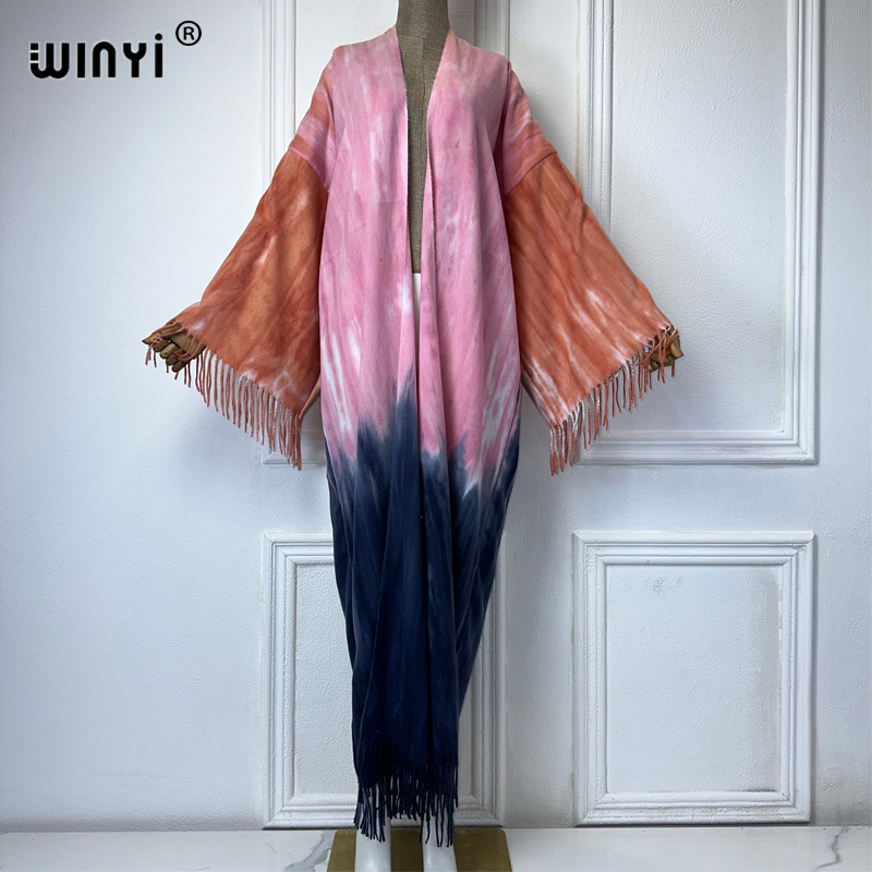 WINYI Tie-dyed winter tassel c - Street Fashion Dubai ulasan dan harga