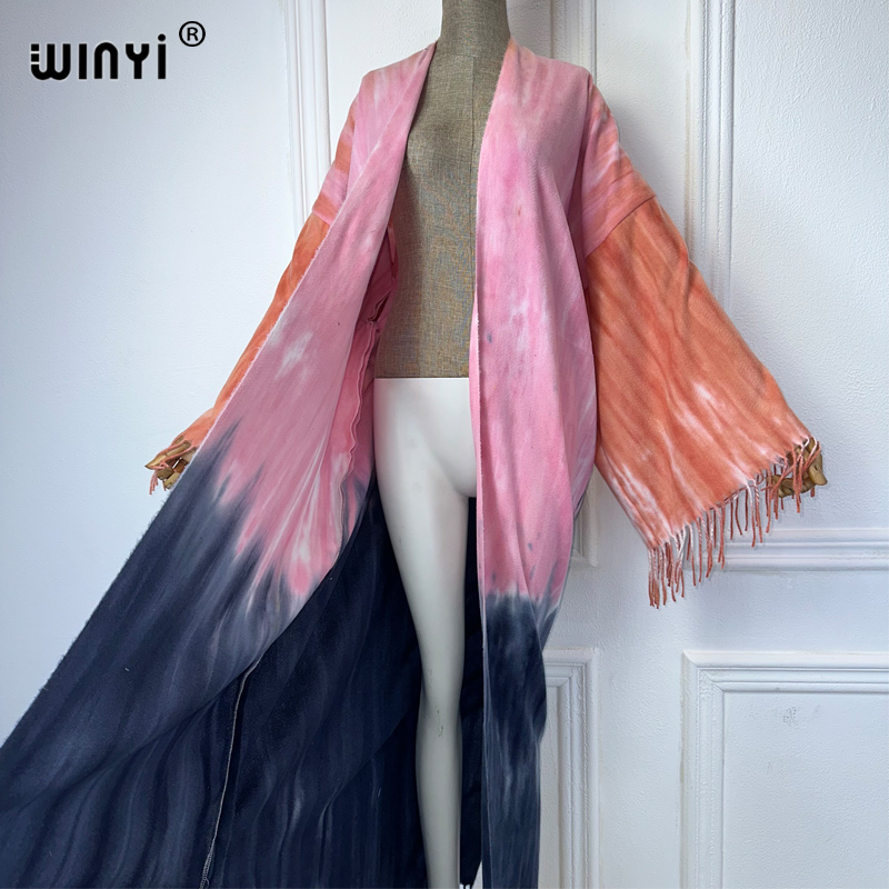 WINYI Tie-dyed winter tassel c - Street Fashion Dubai ulasan dan harga