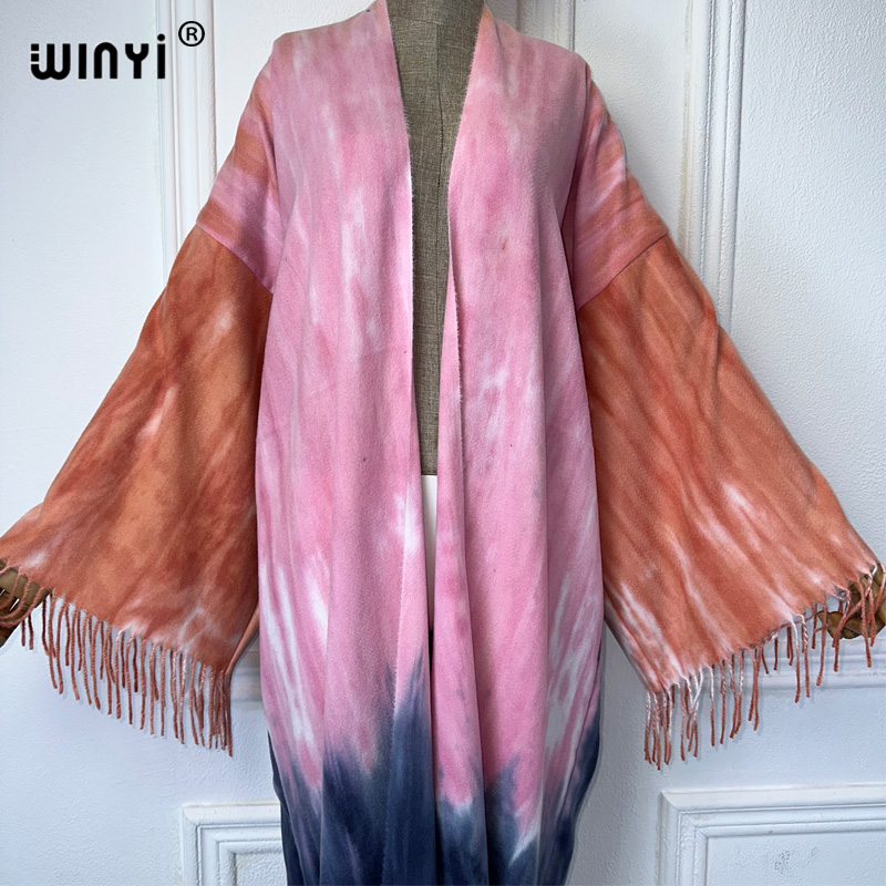 WINYI Tie-dyed winter tassel c - Street Fashion Dubai ulasan dan harga