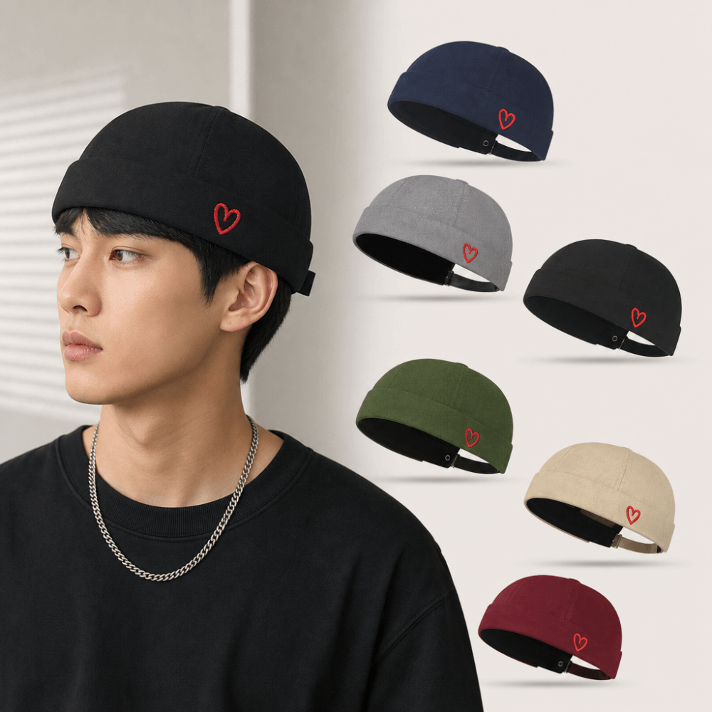 Fashion Embroidered Heart Brim - Bucket Hat Embroidered ulasan dan harga