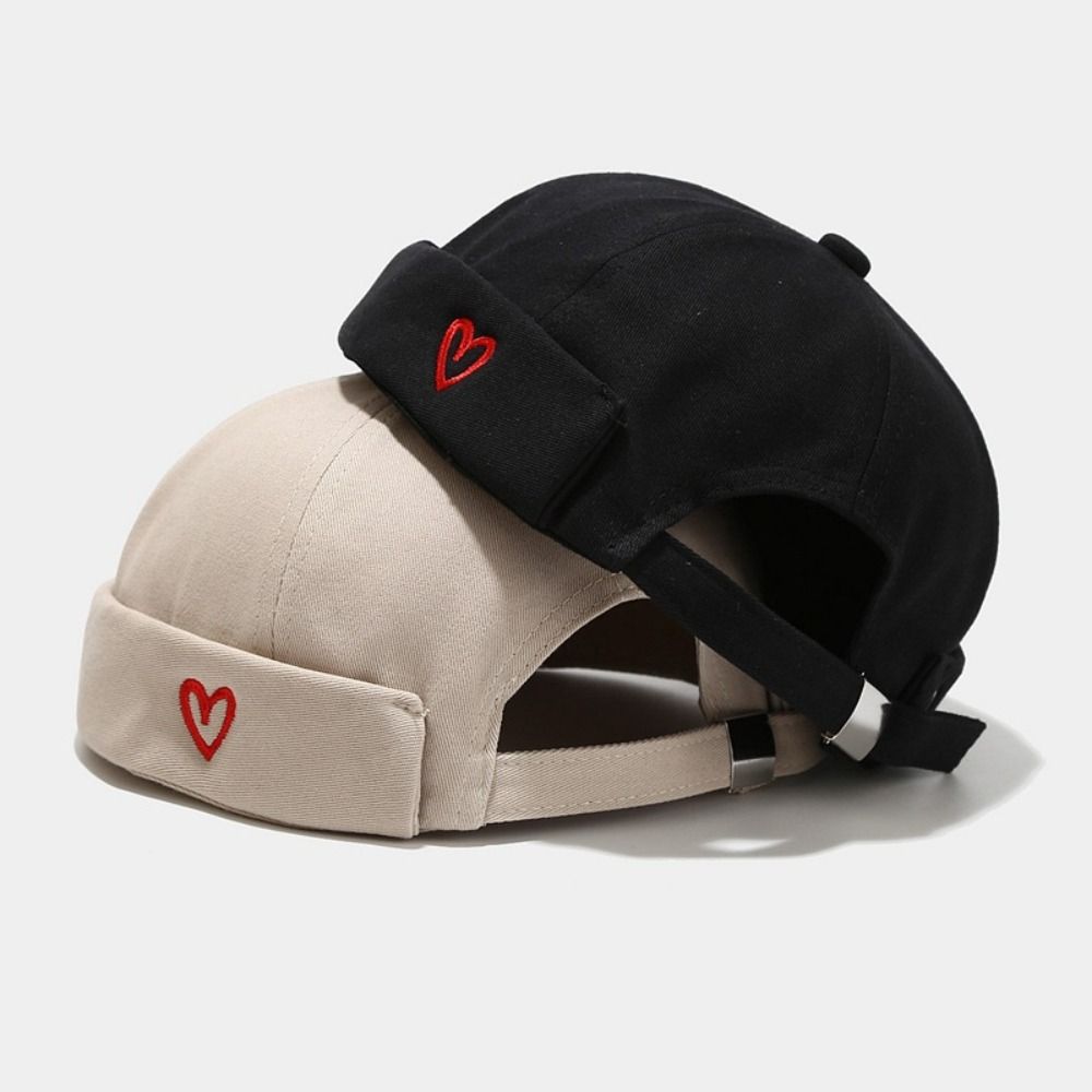 Fashion Embroidered Heart Brim - Bucket Hat Embroidered ulasan dan harga