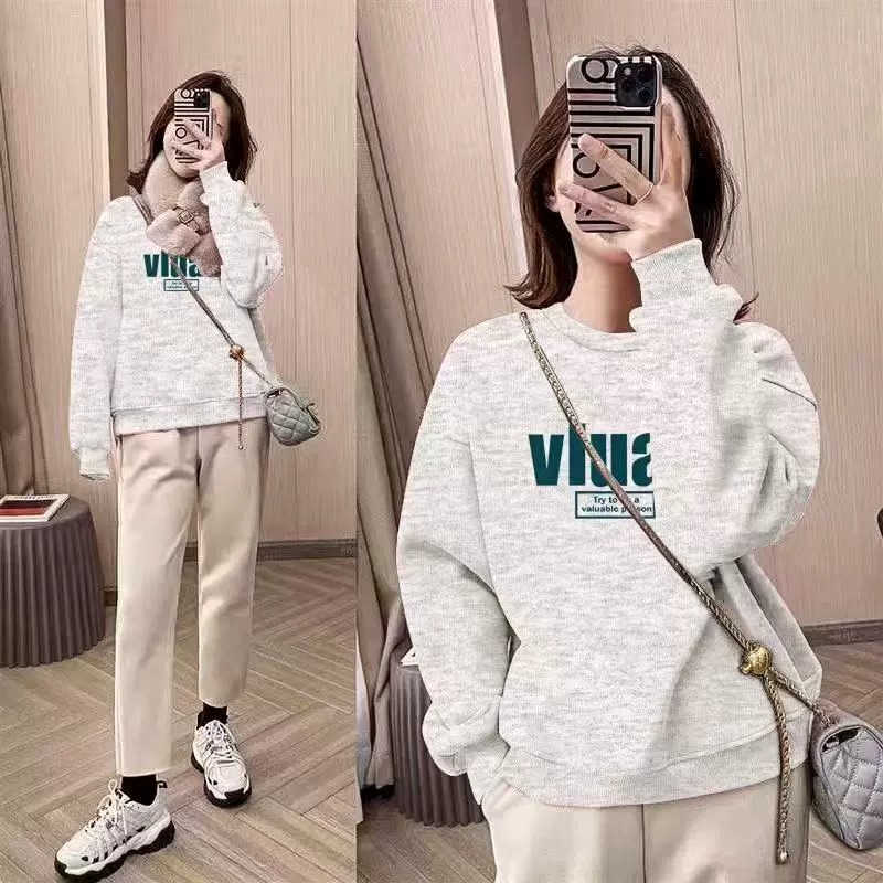 Oversized Crew Neck Sweatshirt - Oversized Crewneck Fleece ulasan dan harga