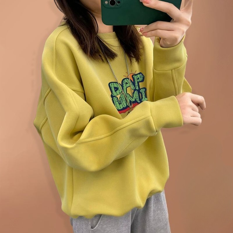 2026 Autumn Winter Oversized P - Oversized Crewneck Fleece ulasan dan harga
