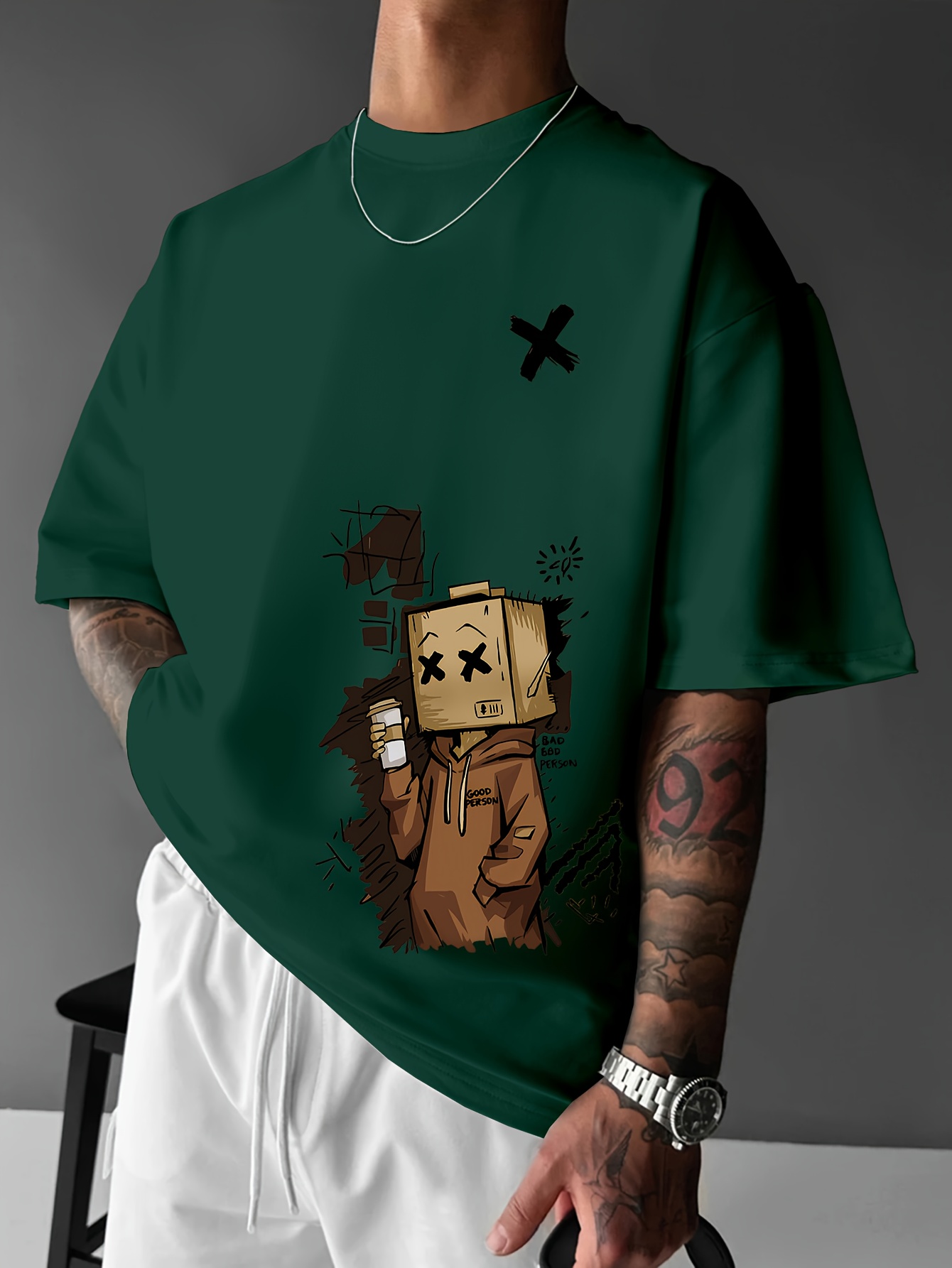 European and American Summer M - Street Fashion Graffiti ulasan dan harga
