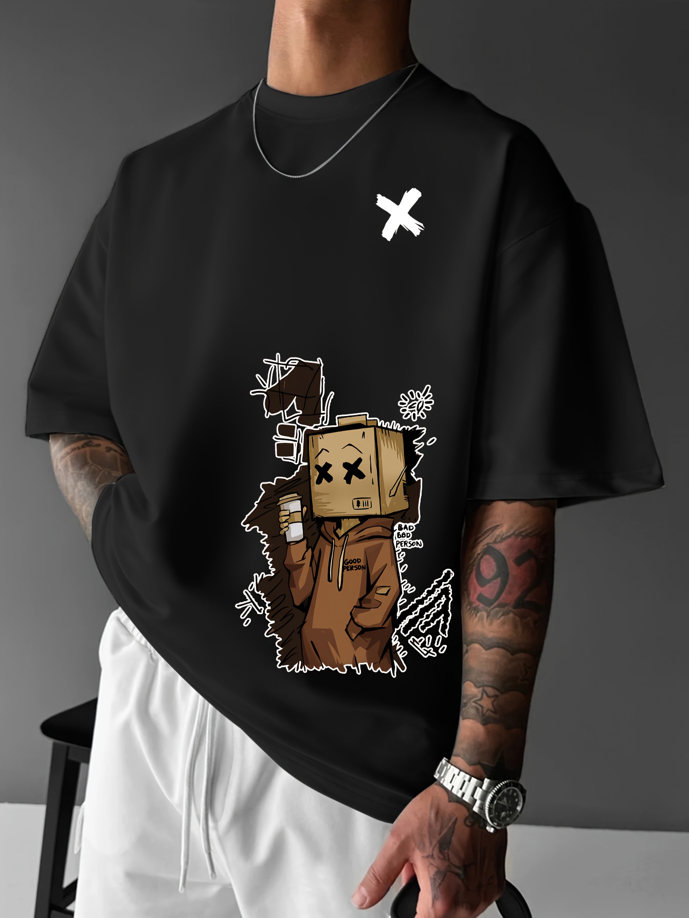 European and American Summer M - Street Fashion Graffiti ulasan dan harga