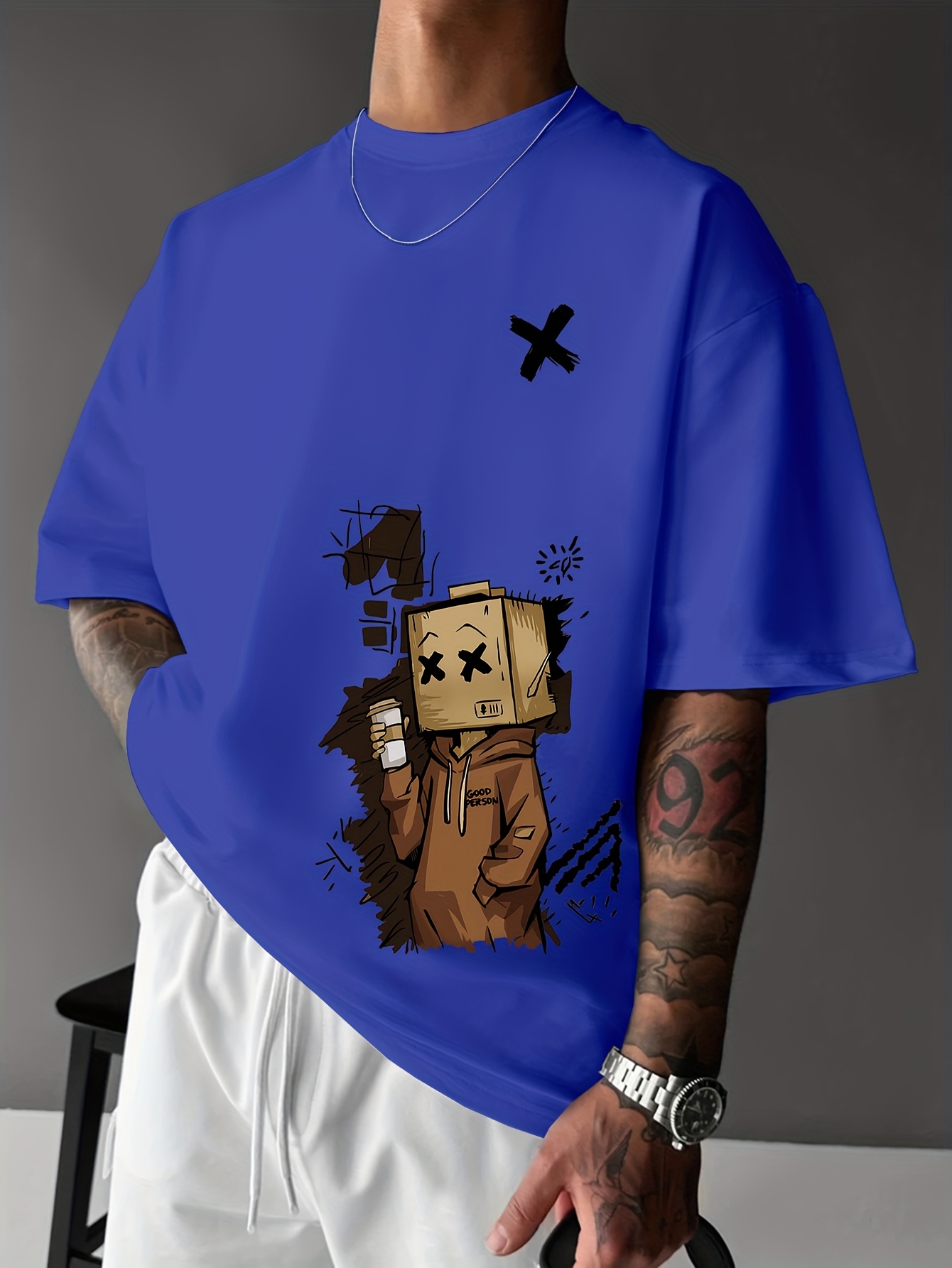 European and American Summer M - Street Fashion Graffiti ulasan dan harga