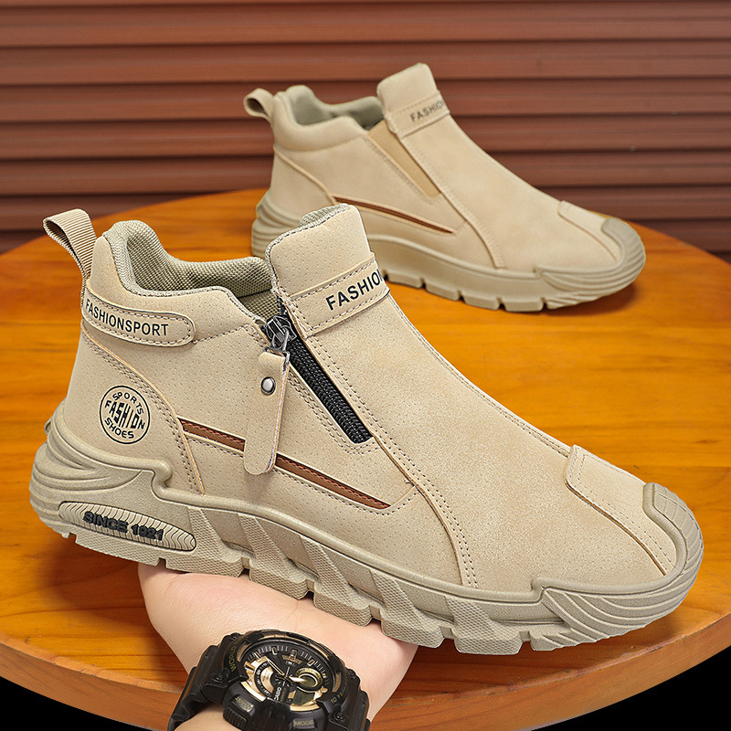 Men's Casual Zipper Closed Sho - Street Fashion Walking ulasan dan harga