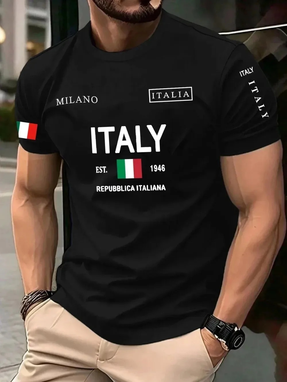 3D Print European  American Fa - Street Fashion Milan ulasan dan harga
