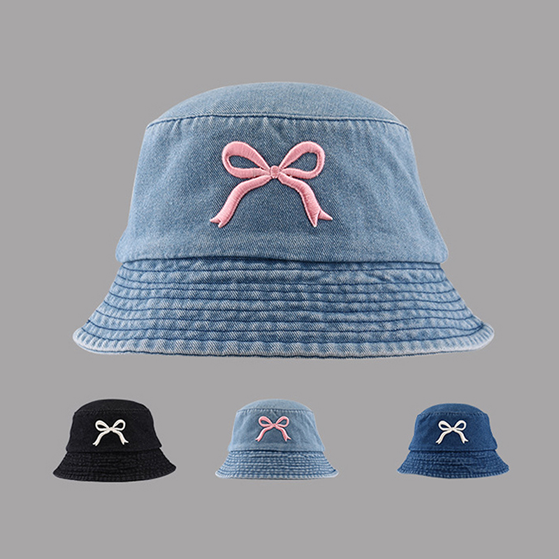 New New Embroidery Butterfly C - Bucket Hat Embroidered ulasan dan harga