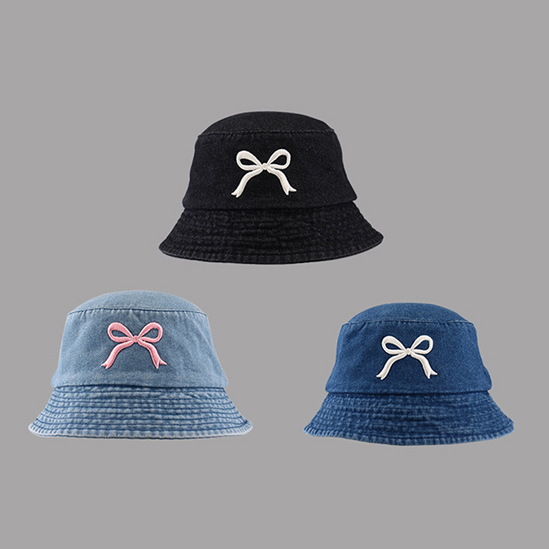 New New Embroidery Butterfly C - Bucket Hat Embroidered ulasan dan harga
