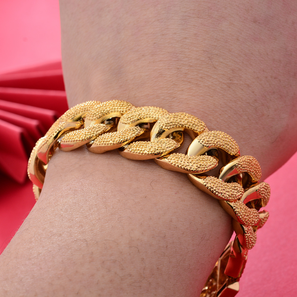 18k Dubai Gold Color  Bracelet - Street Fashion Dubai ulasan dan harga