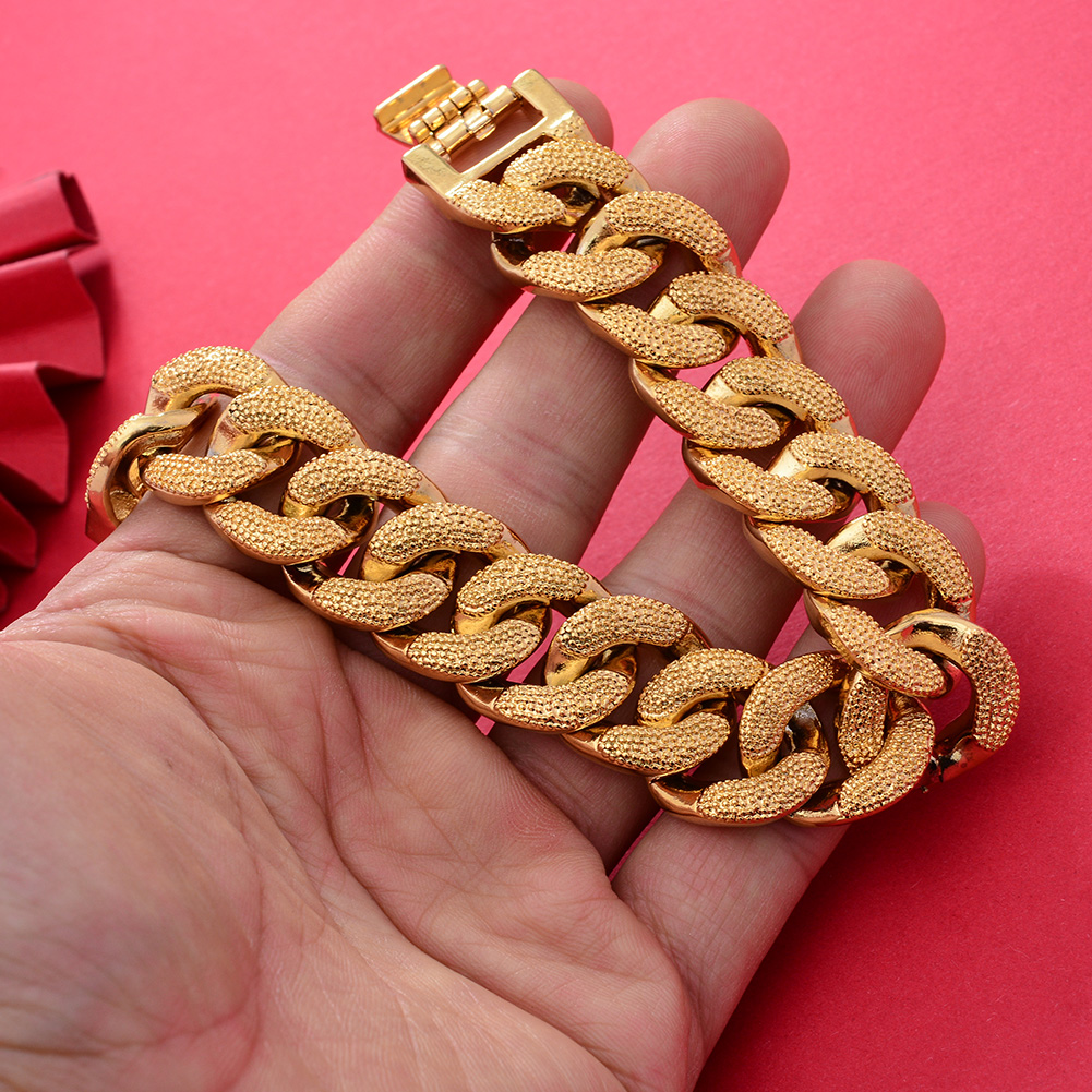 18k Dubai Gold Color  Bracelet - Street Fashion Dubai ulasan dan harga