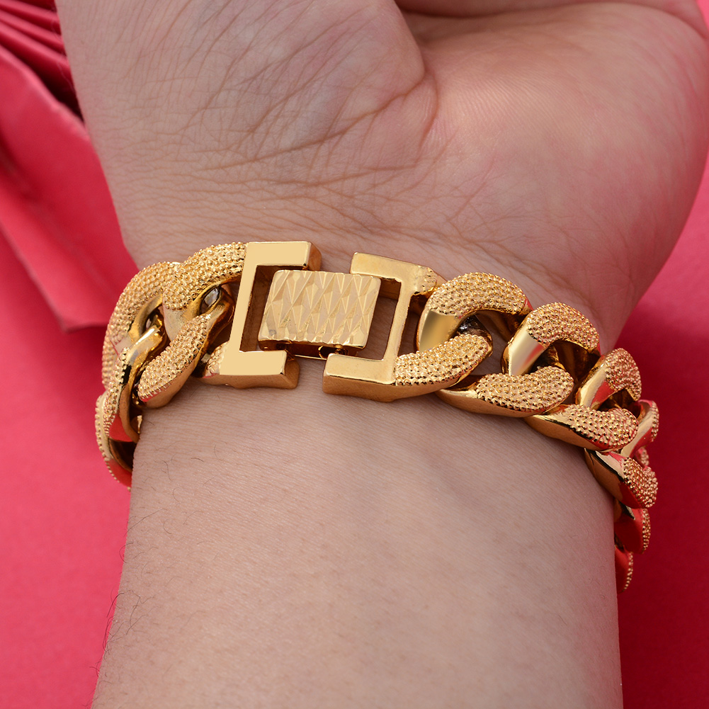 18k Dubai Gold Color  Bracelet - Street Fashion Dubai ulasan dan harga