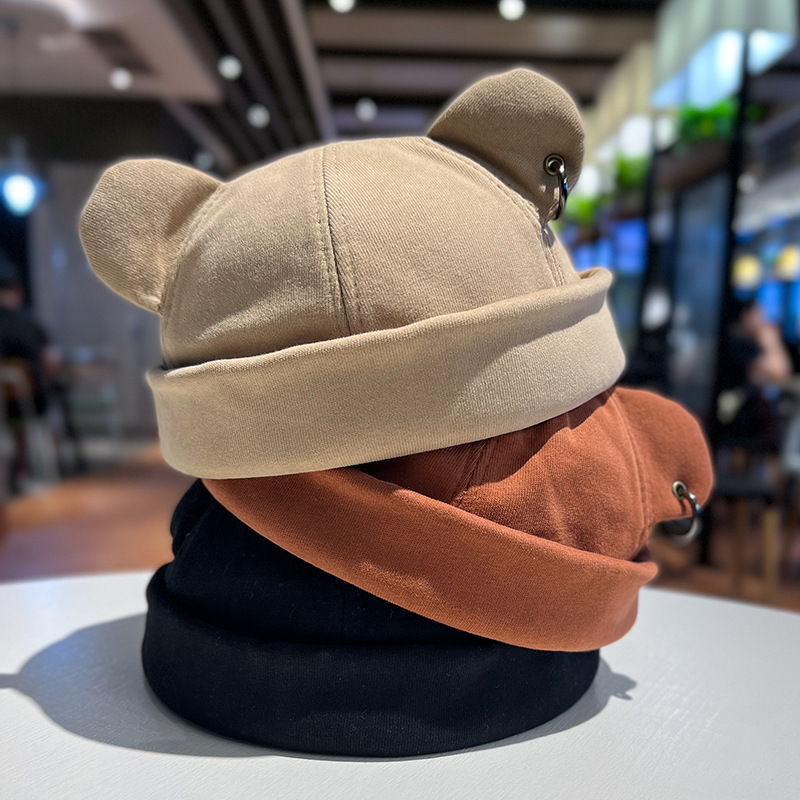 Unisex Cat Ear Cute Dome Caps  - Bucket Hat Embroidered ulasan dan harga