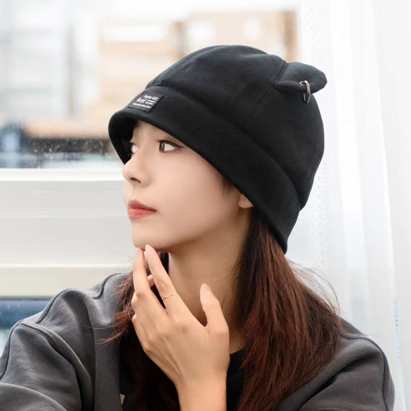 Unisex Cat Ear Cute Dome Caps  - Bucket Hat Embroidered ulasan dan harga