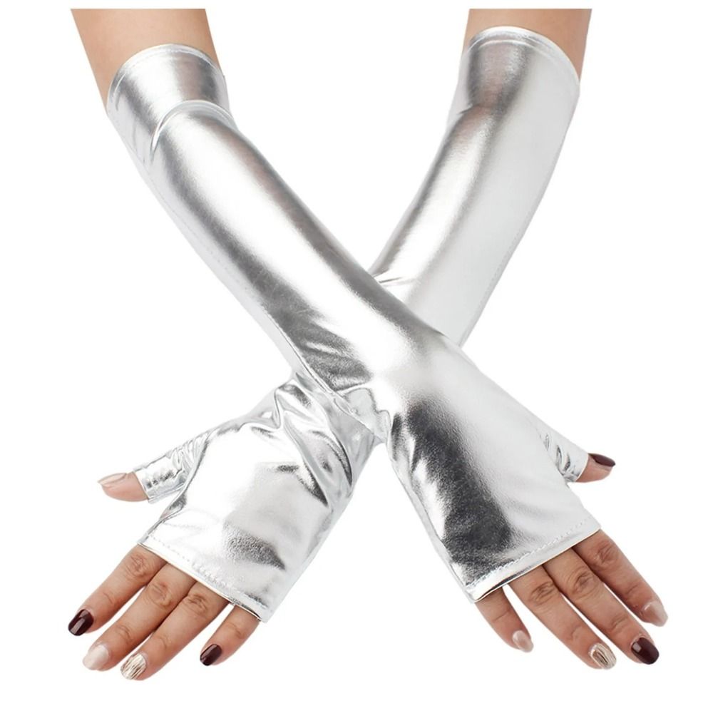 Sexy Fake Leather Metallic Glo - Street Fashion Gloves ulasan dan harga