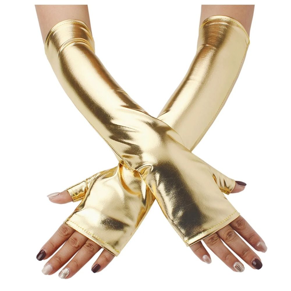 Sexy Fake Leather Metallic Glo - Street Fashion Gloves ulasan dan harga