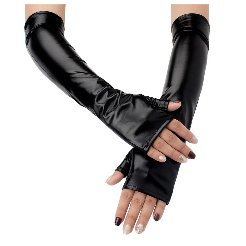 Sexy Fake Leather Metallic Glo - Street Fashion Gloves ulasan dan harga