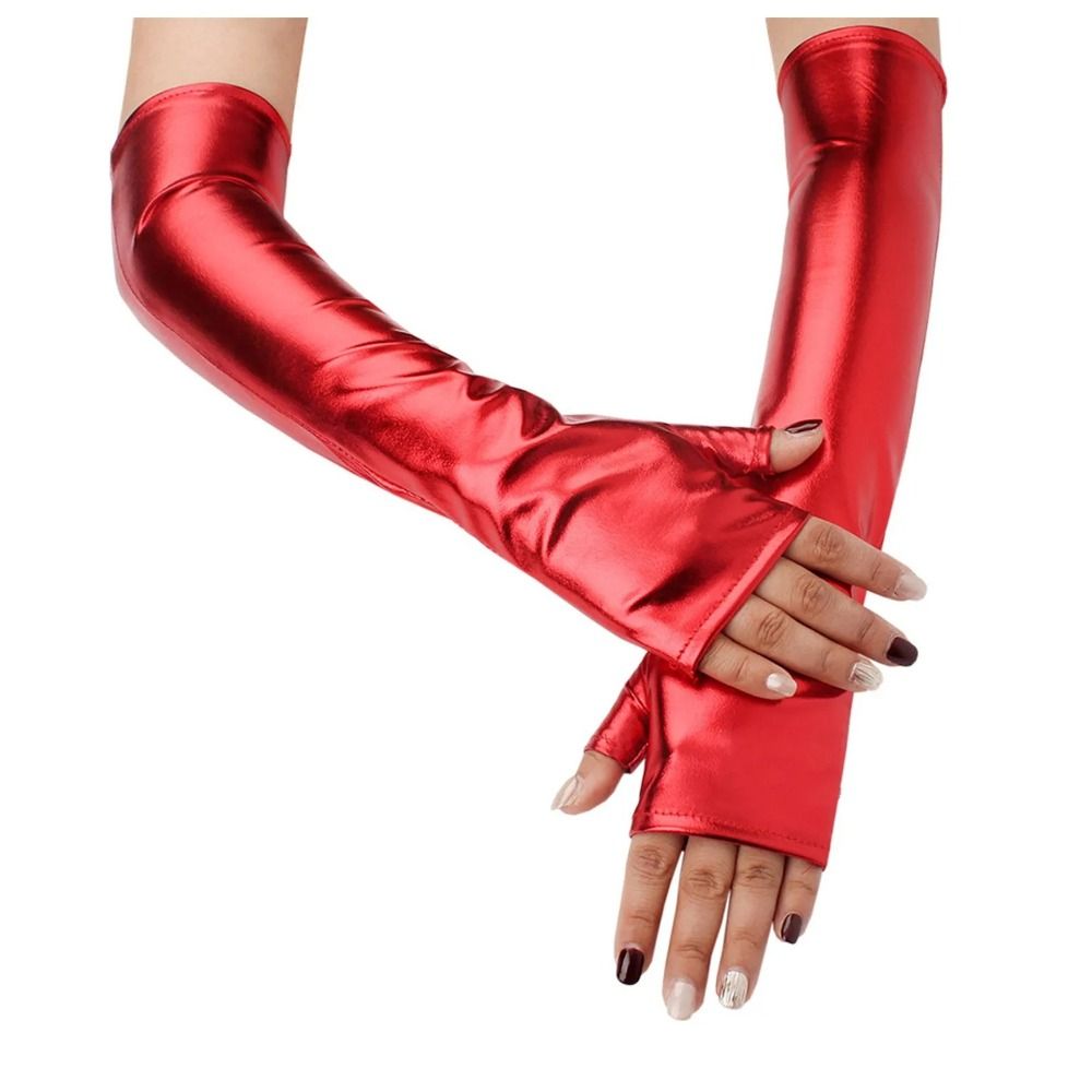 Sexy Fake Leather Metallic Glo - Street Fashion Gloves ulasan dan harga