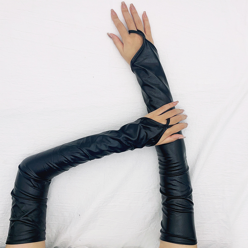 Lacquer Leather Hook Finger Lo - Street Fashion Gloves ulasan dan harga