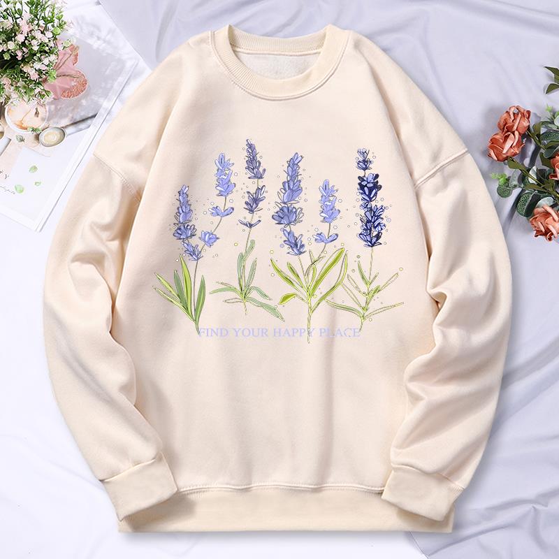 Beautiful Of Lavender Printing - Oversized Crewneck Fleece ulasan dan harga