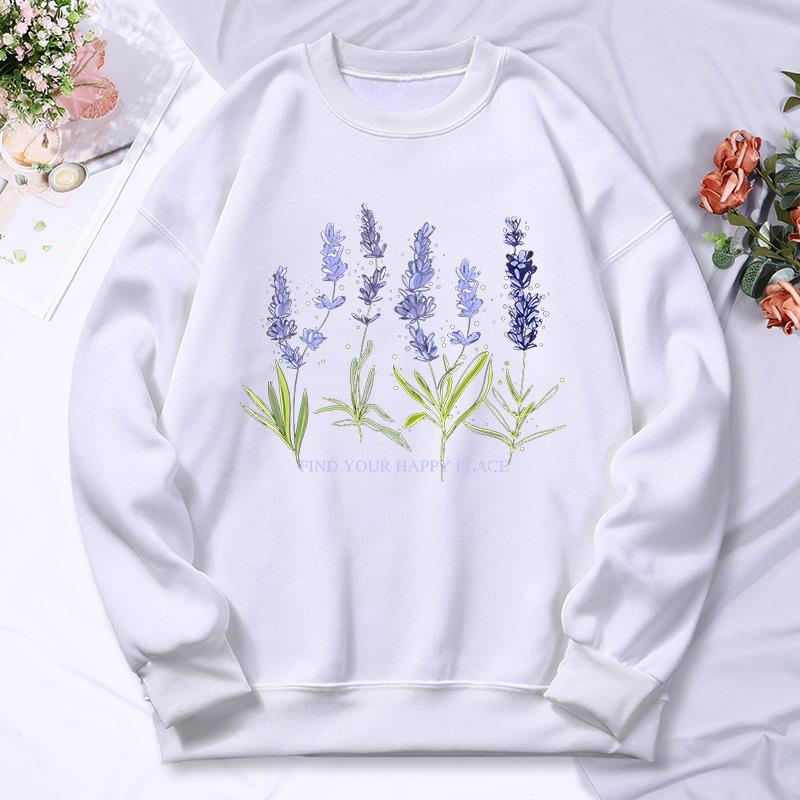 Beautiful Of Lavender Printing - Oversized Crewneck Fleece ulasan dan harga