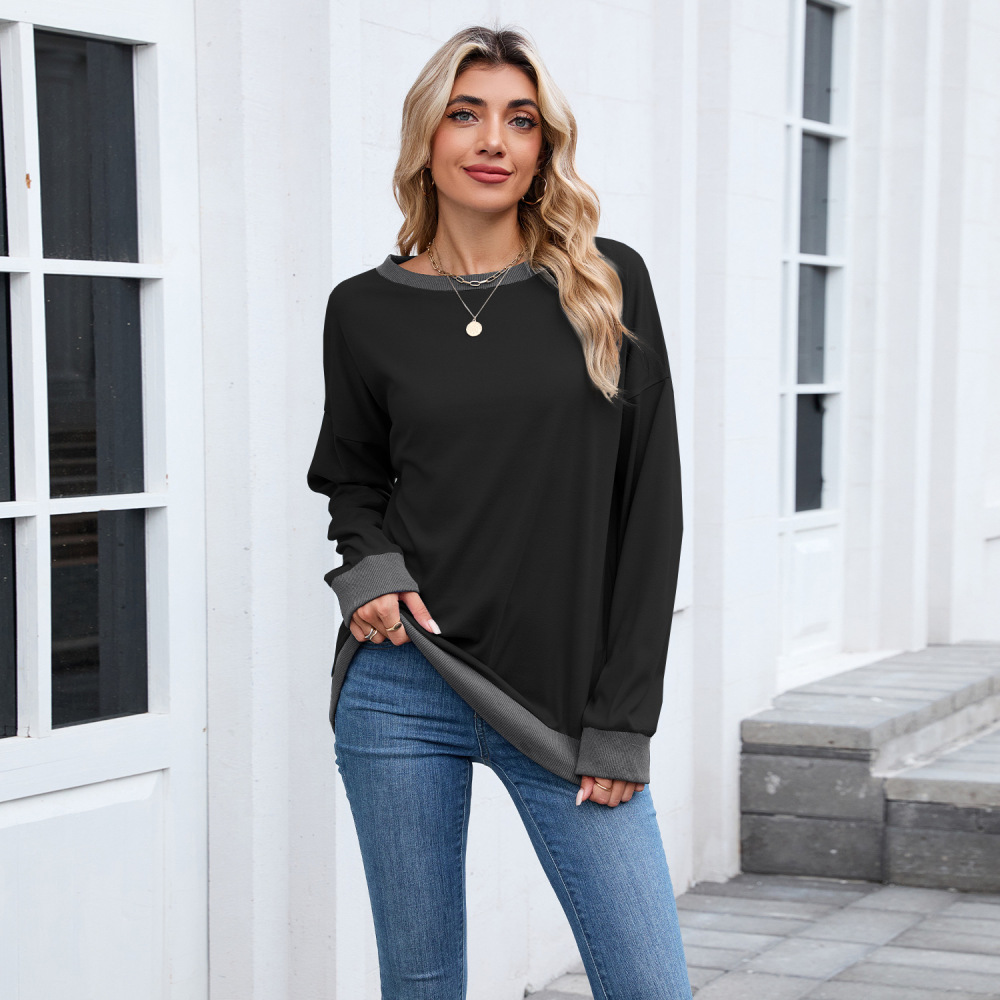 Women Fashion Loose Sweatshirt - Oversized Crewneck Fleece ulasan dan harga