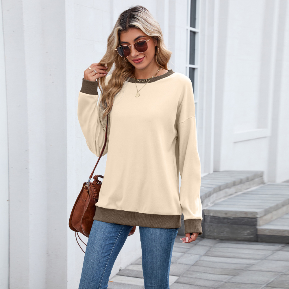 Women Fashion Loose Sweatshirt - Oversized Crewneck Fleece ulasan dan harga