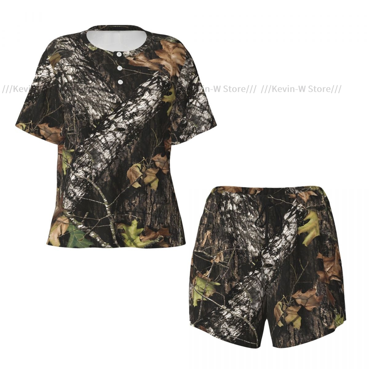Two piece women's pajama round - Camo Pattern Set ulasan dan harga